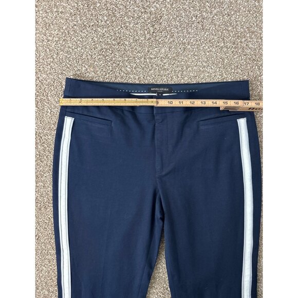 Banana Republic Women's Navy Track Inspired Sloan Style Trouser Pants Size 12 - Picture 6 of 8